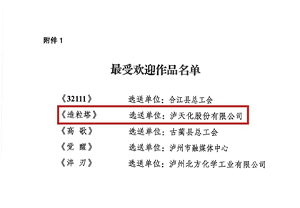 瀘天化股份公司獲得市總工會(huì)思政課展演活動(dòng)通報(bào)表揚(yáng)